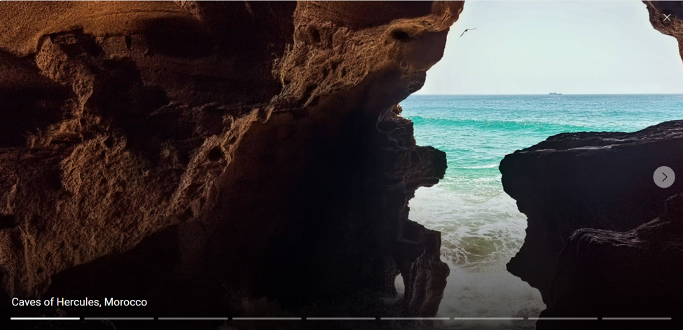 Light opening onto the ocean from inside a sea cave